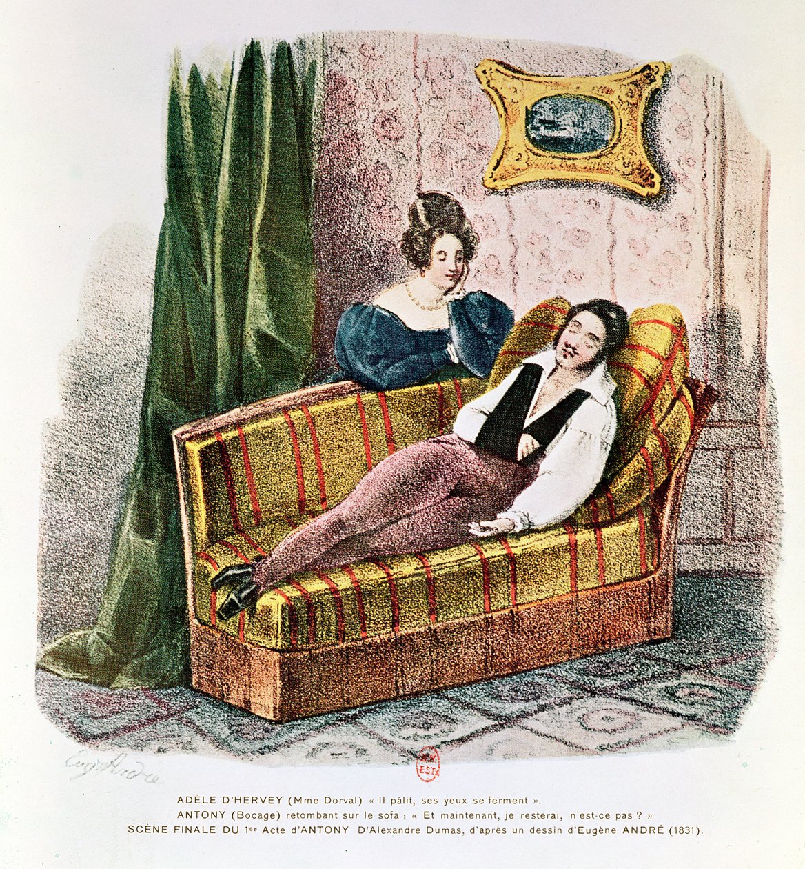 Marie Dorval (1798-1849) in der Rolle der Adele d