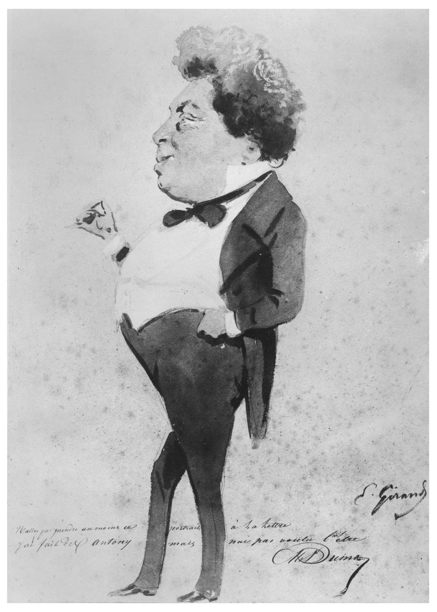 Karikatur von Alexandre Dumas, Fils von Pierre François Eugène Giraud