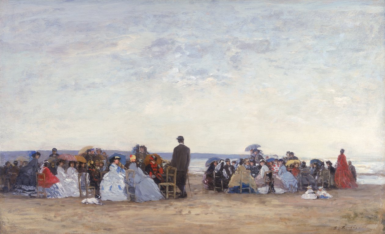 Strandszene bei Trouville, ca. 1863-66 von Eugene Louis Boudin