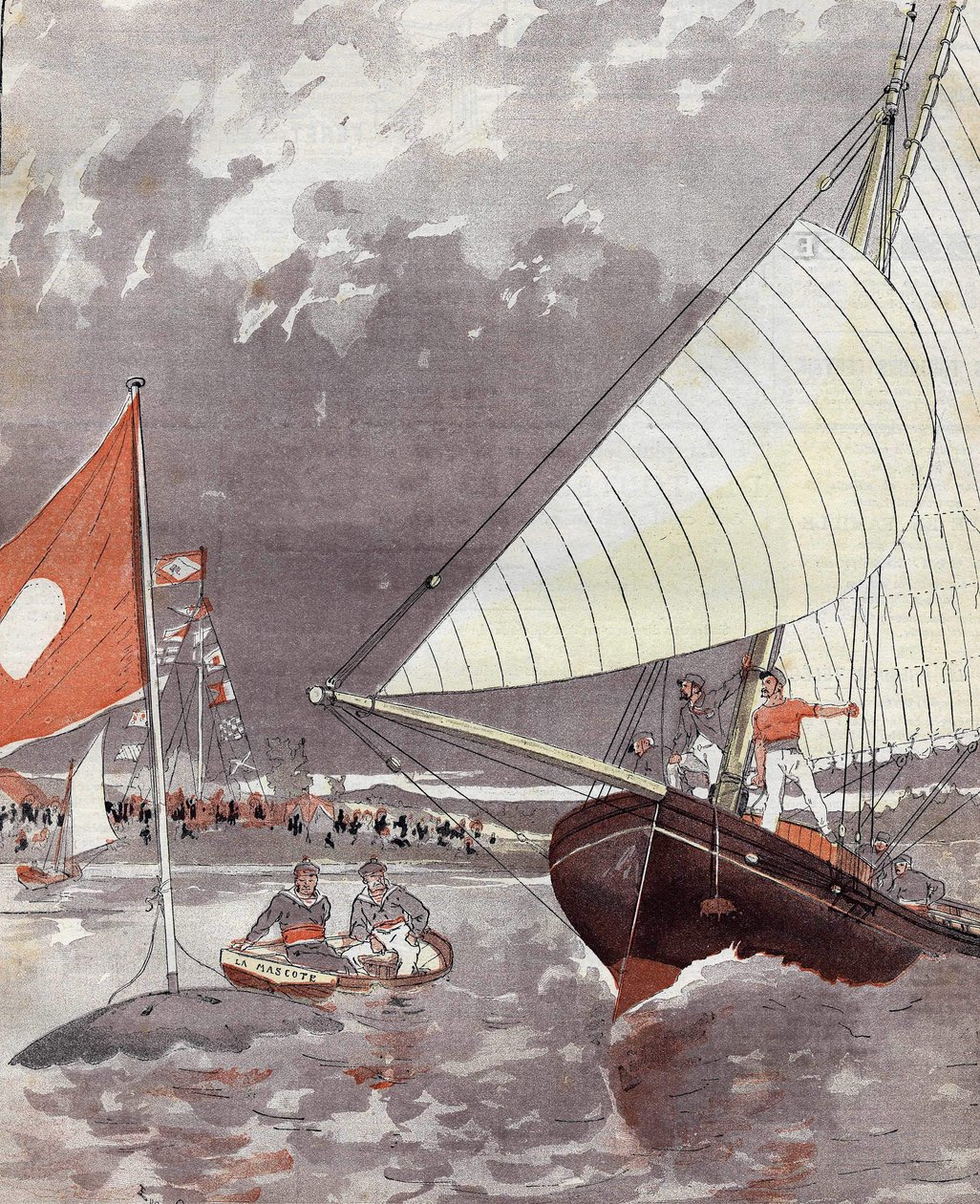 Regatten in Le Havre im Jahr 1892, basierend auf einem Aquarell von Herrn Courboin. von Eugene (after) Courboin