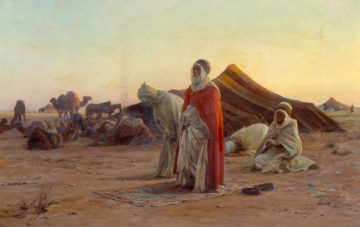 Zelt in der Wüste Das Gebet (Detail) von Eugene Alexis Girardet