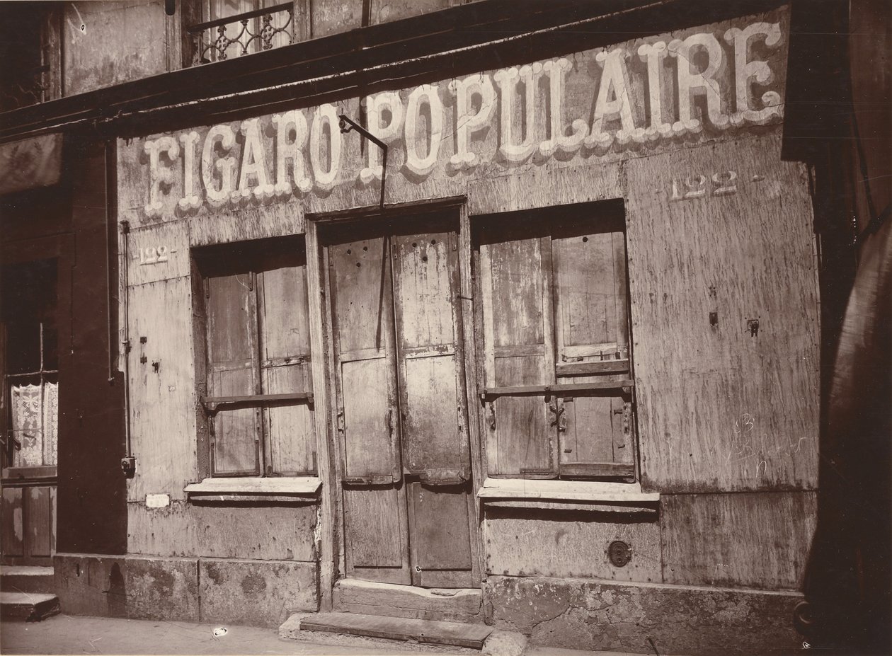 [Le Figaro populaire, 122 Boulevard de la Villette (Barbershop-Fassade, 122 Boulevard de la Villette)] von Eugène Atget