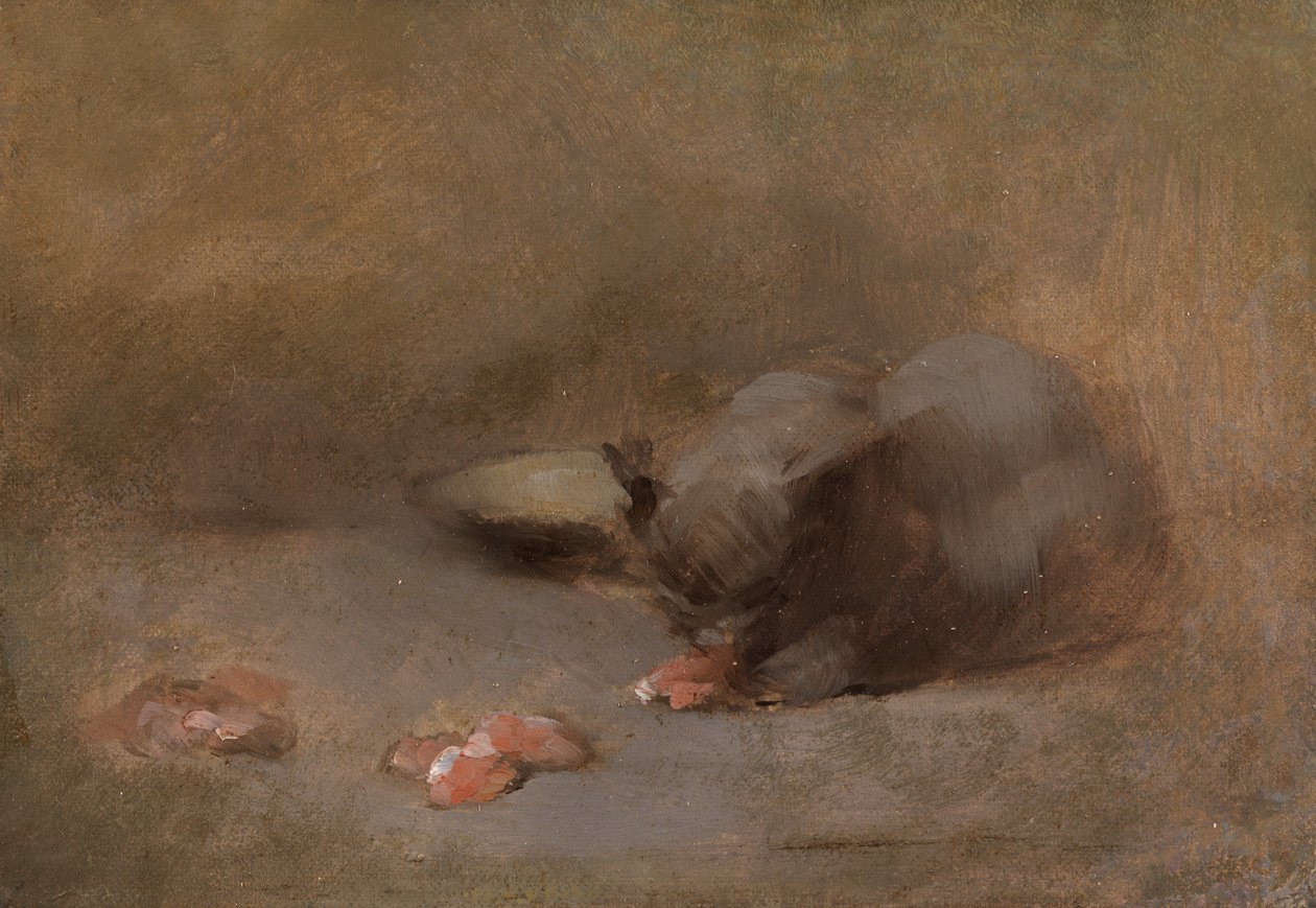 Katze beim Essen von Eugène Carrière