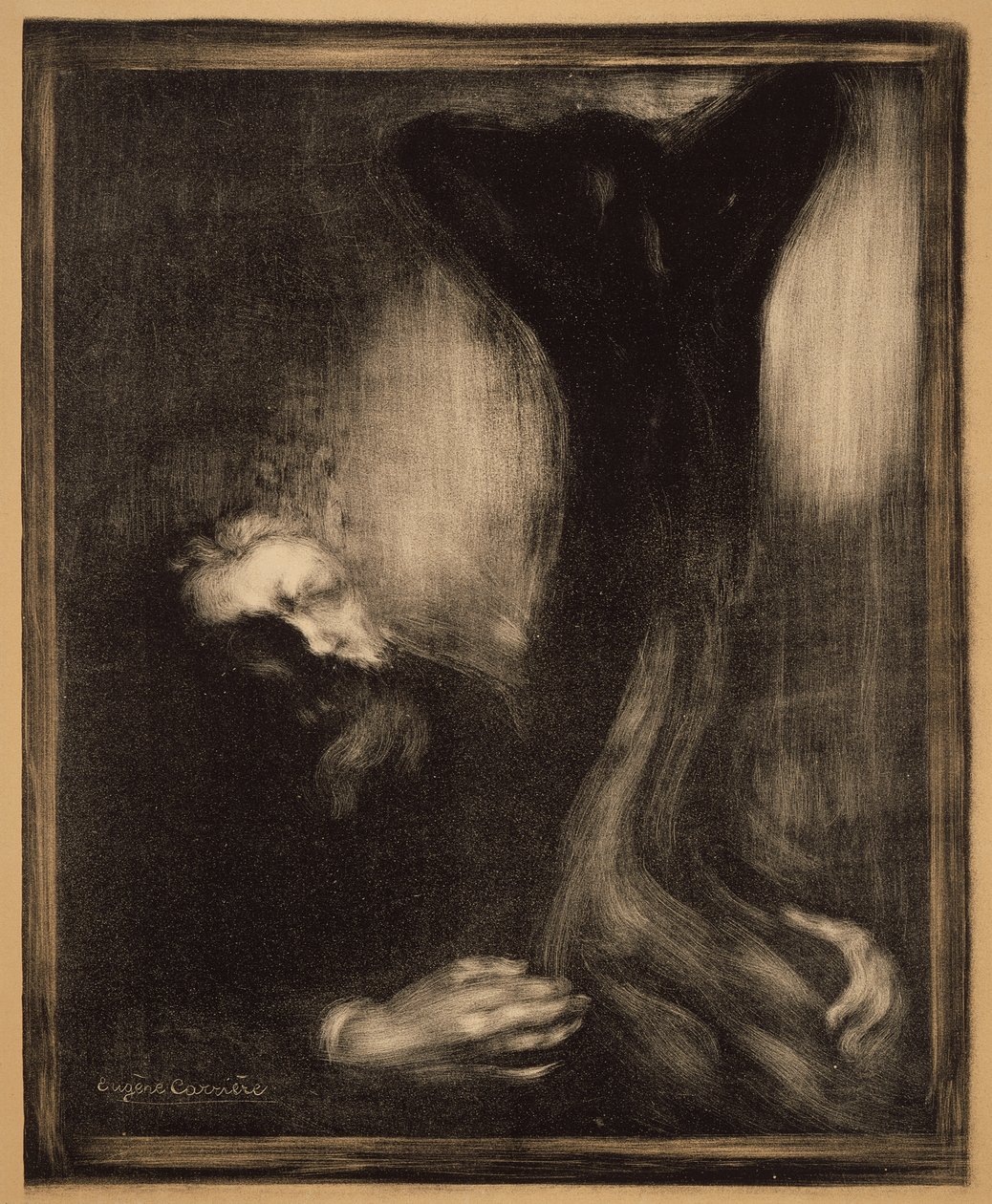 Rodin beim Bildhauen von Eugène Carrière