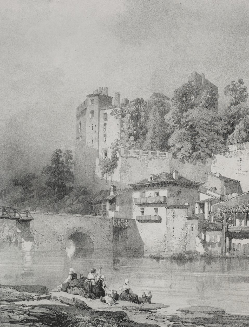 Malerische und romantische Reisen im alten Frankreich. Bretagne: Schloss Clisson von Eugene Ciceri