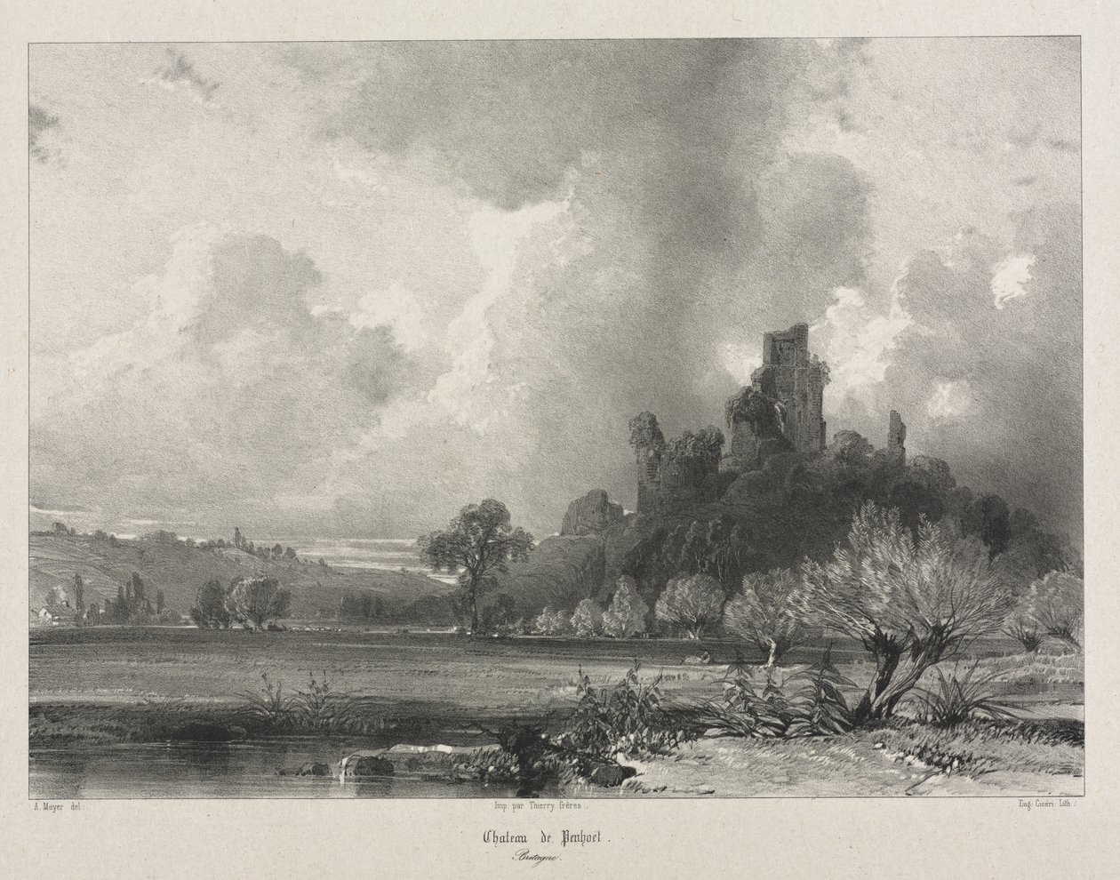 Malerische und romantische Reisen im alten Frankreich. Bretagne: Château de Penhoet von Eugene Ciceri
