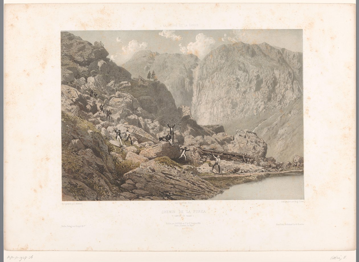 Wanderer auf dem Furkapass von Eugene Ciceri