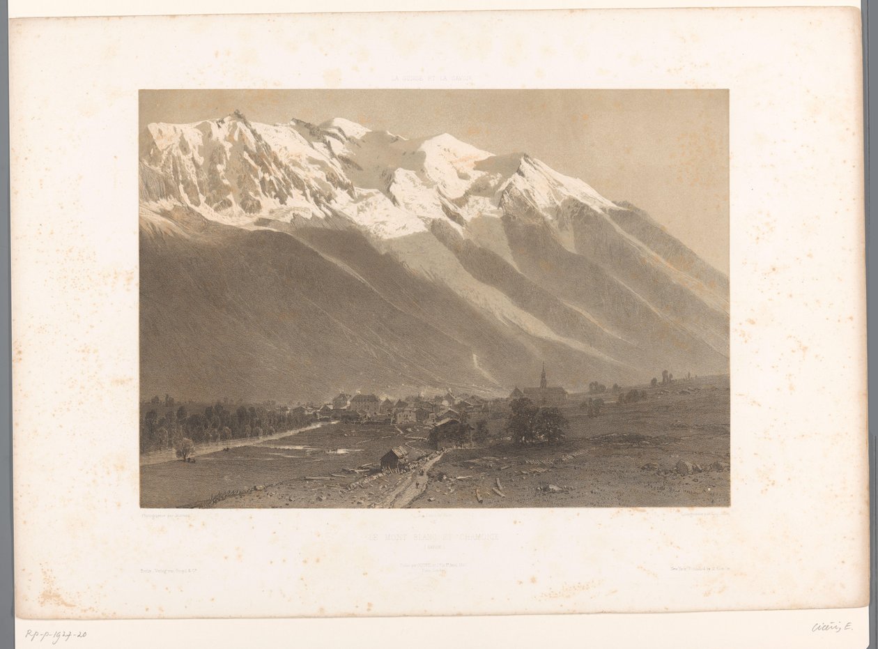 Blick auf Chamonix am Fuße des Mont Blanc von Eugene Ciceri