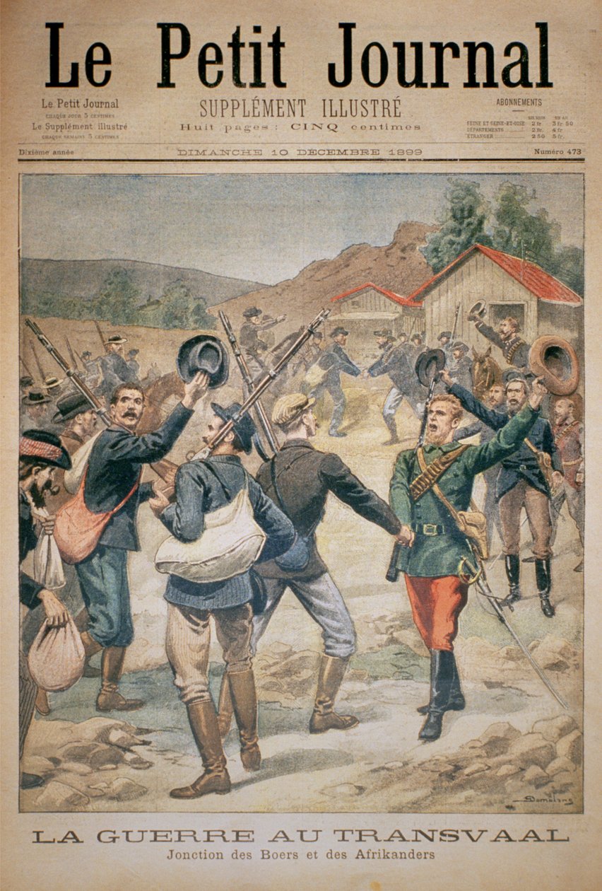 Der Krieg im Transvaal: Vereinigung der Buren und Afrikaner, Titelseite von Le Petit Journal, 10. Dezember 1899 von Eugene Damblans