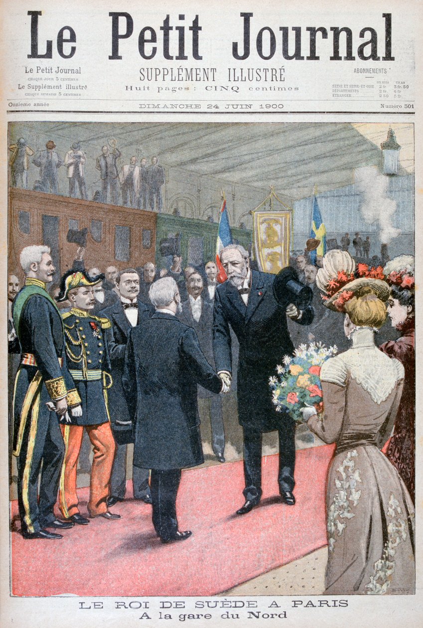 Der Besuch des Königs von Schweden in Paris, 1900 von Eugene Damblans