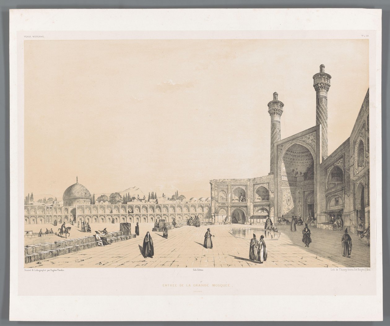Eingang zur Freitagsmoschee von Isfahan von Eugene Flandin