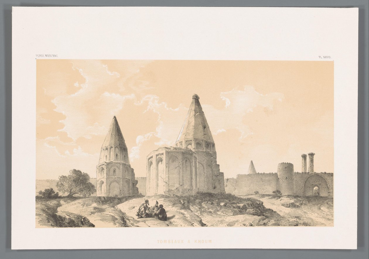 Grabtomben in Qom von Eugene Flandin