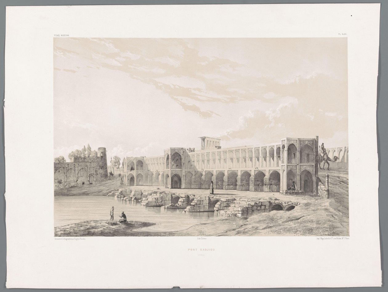 Khaju-Brücke in Isfahan von Eugene Flandin