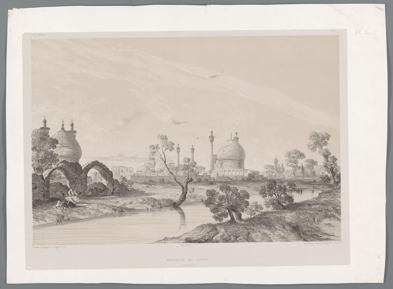 Moschee des Schahs oder Königsmoschee in Isfahan von Eugene Flandin
