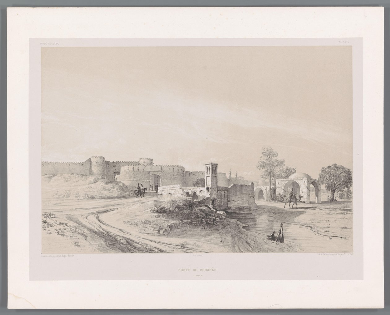 Shemran-Tor in Teheran von Eugene Flandin