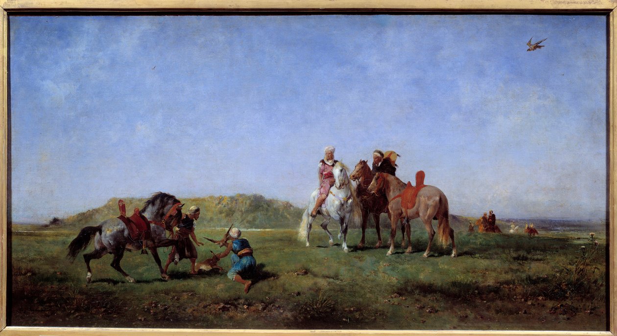 Falkenjagd in Algerien von Eugène Fromentin