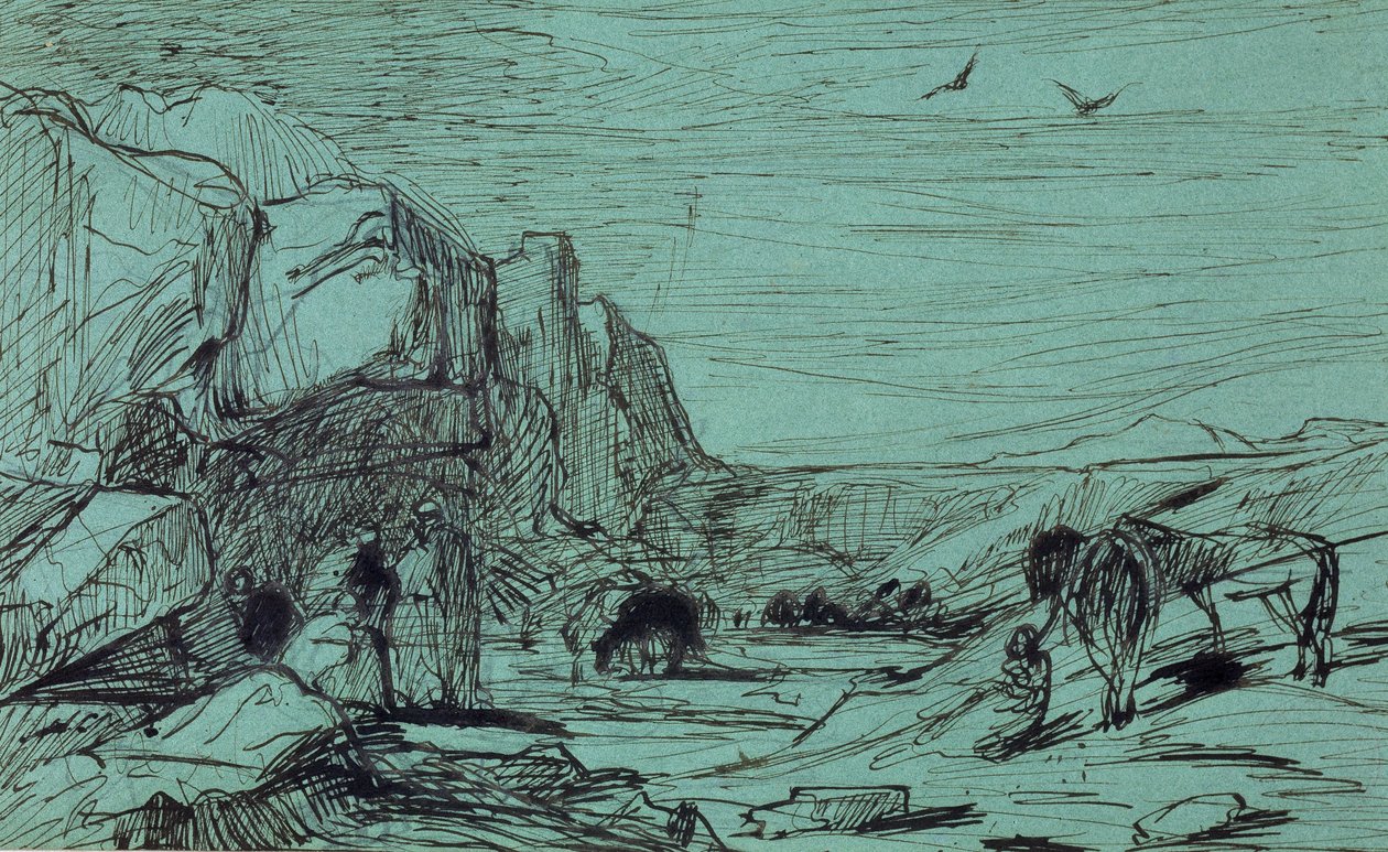 Rast in der Wüste von Eugène Fromentin