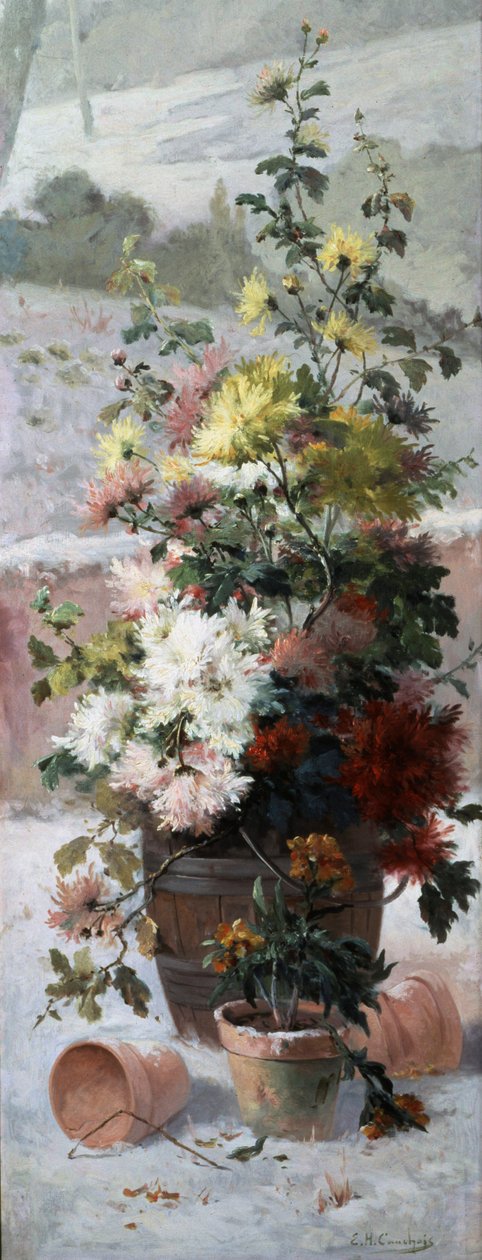 Saisonblumen - Winter. Gemälde von Eugene Henri Cauchois (1850-1911). Privatsammlung. von Eugene Henri Cauchois