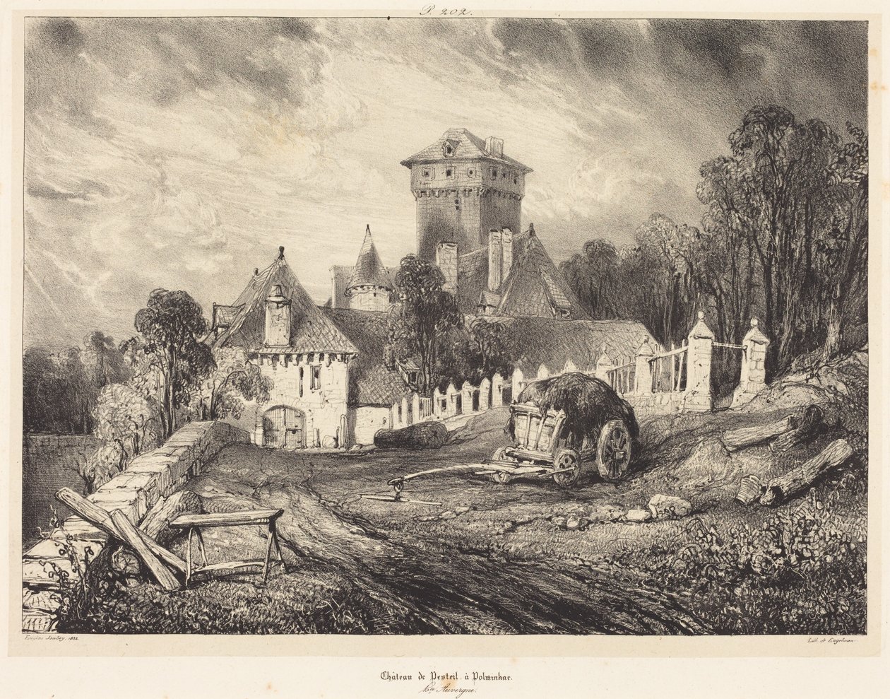 Schloss Pesteil in Polminhac von Eugene Isabey