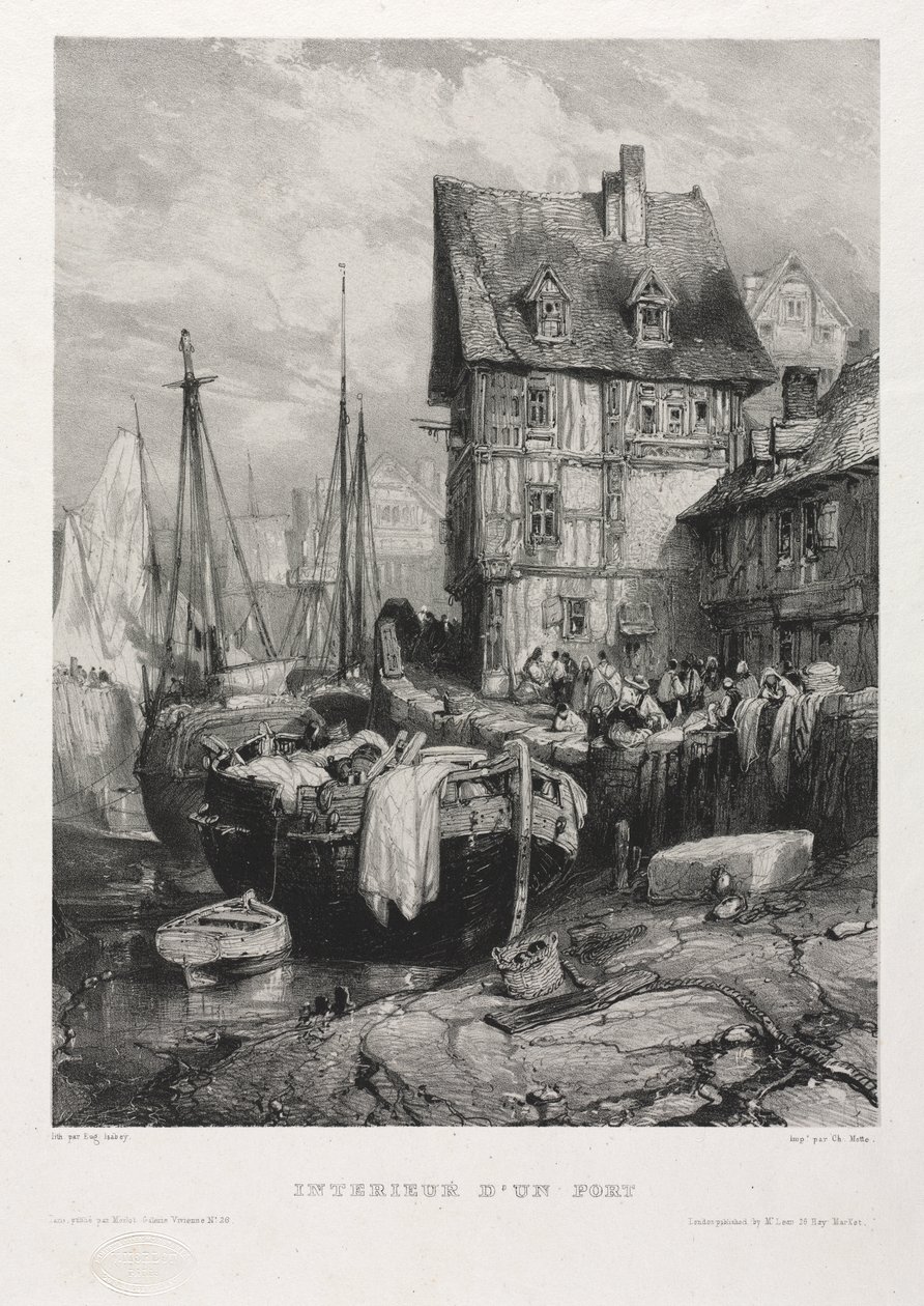 Sechs Marines: Inneres eines Hafens von Eugene Isabey