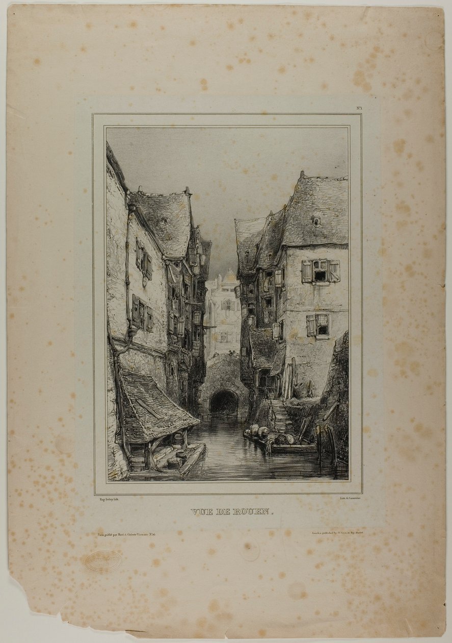 Ansicht von Rouen, Platte drei von Eugene Isabey