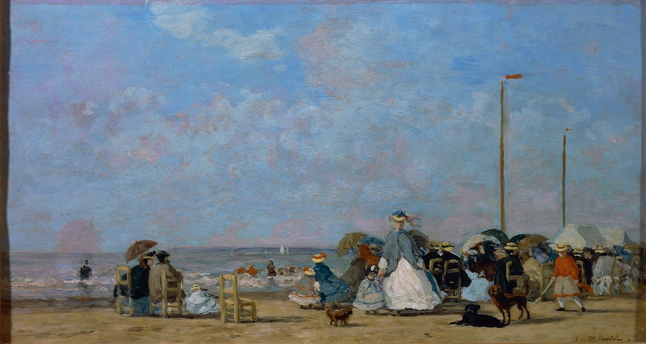 Am Strand von Trouville von Eugene Louis Boudin