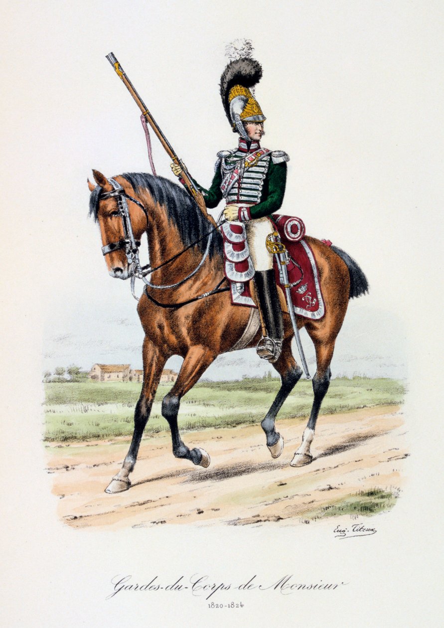Gardes-du-Corps de Monsieur, 1820-24 von Eugene Titeux