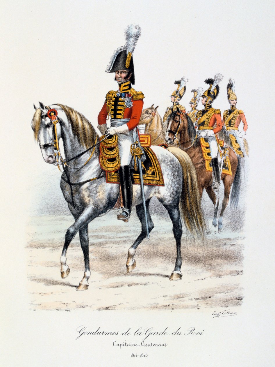 Gendarmen der Königsgarde, Hauptmann-Leutnant, 1814-15 von Eugene Titeux