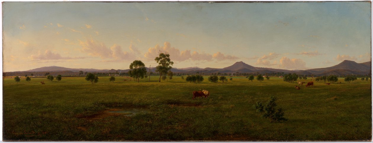 Blick auf die Gippsland-Alpen, von Bushy Park am Avon-Fluss von Eugene von Guérard