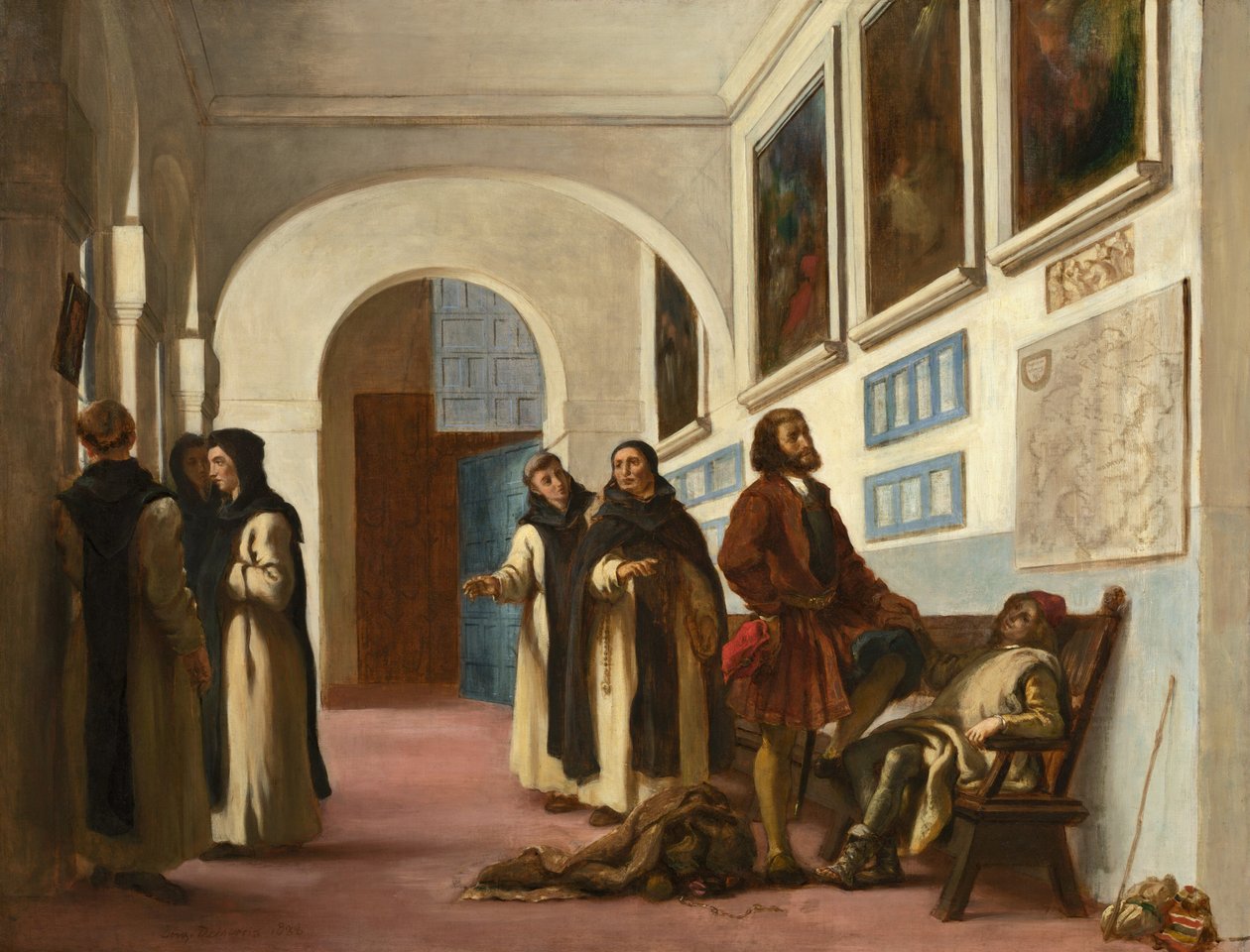 Christoph Kolumbus und sein Sohn in La Rábida, 1838 von Eugène Delacroix