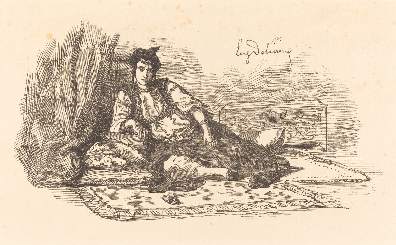 Jüdische Frau aus Algier von Eugène Delacroix