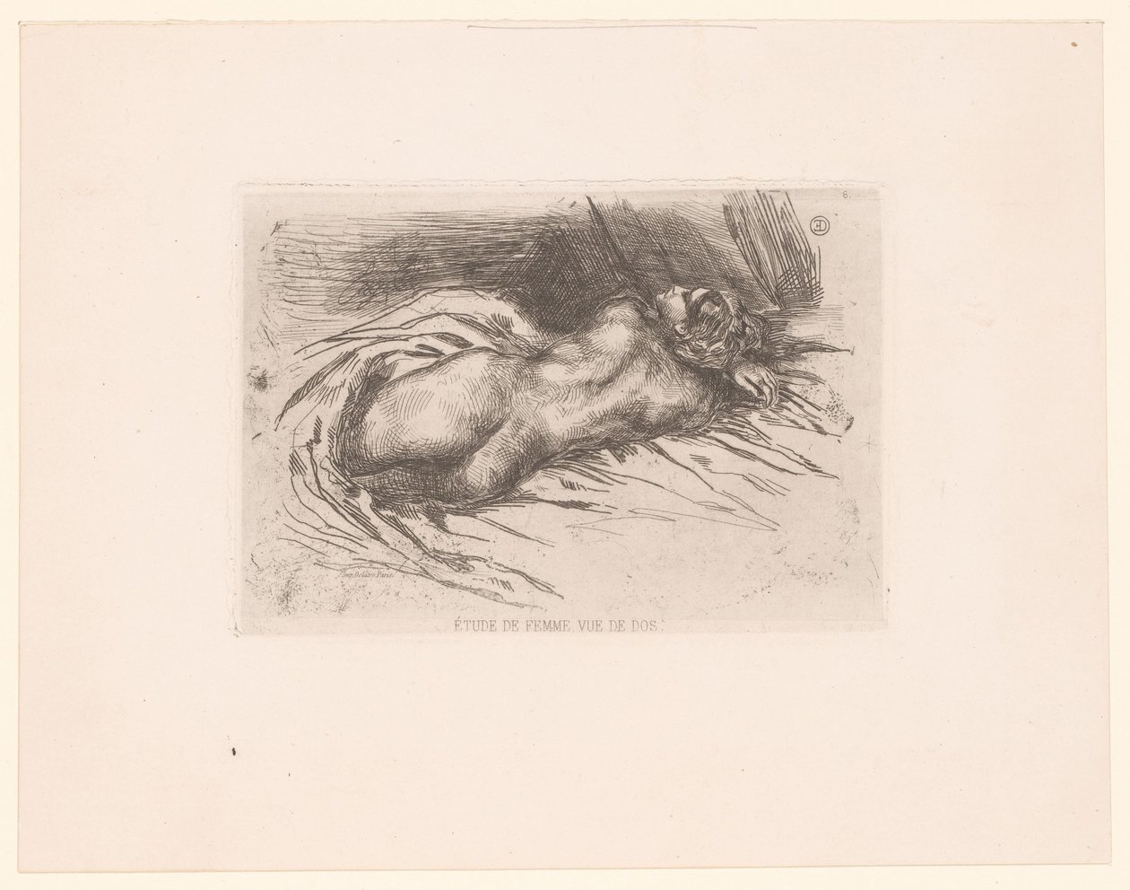 Nackte Frau von hinten gesehen von Eugène Delacroix