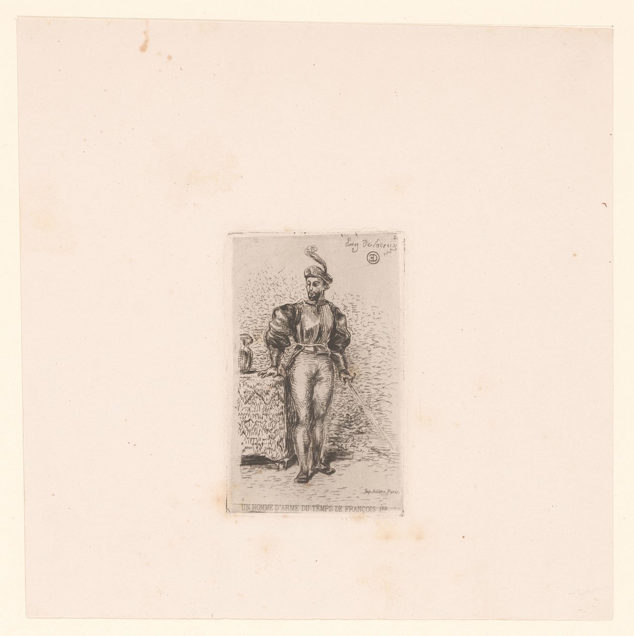 Soldat mit Schwert von Eugène Delacroix