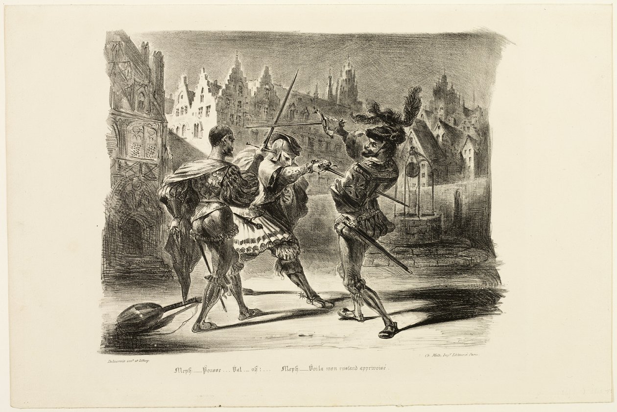Das Duell zwischen Faust und Valentin, aus Faust von Eugène Delacroix