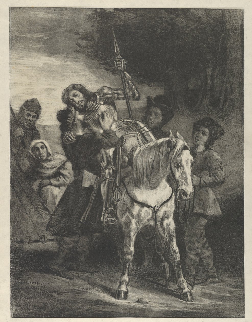 Der verwundete Goetz wird von den Zigeunern aufgenommen, 1836-43 von Eugène Delacroix