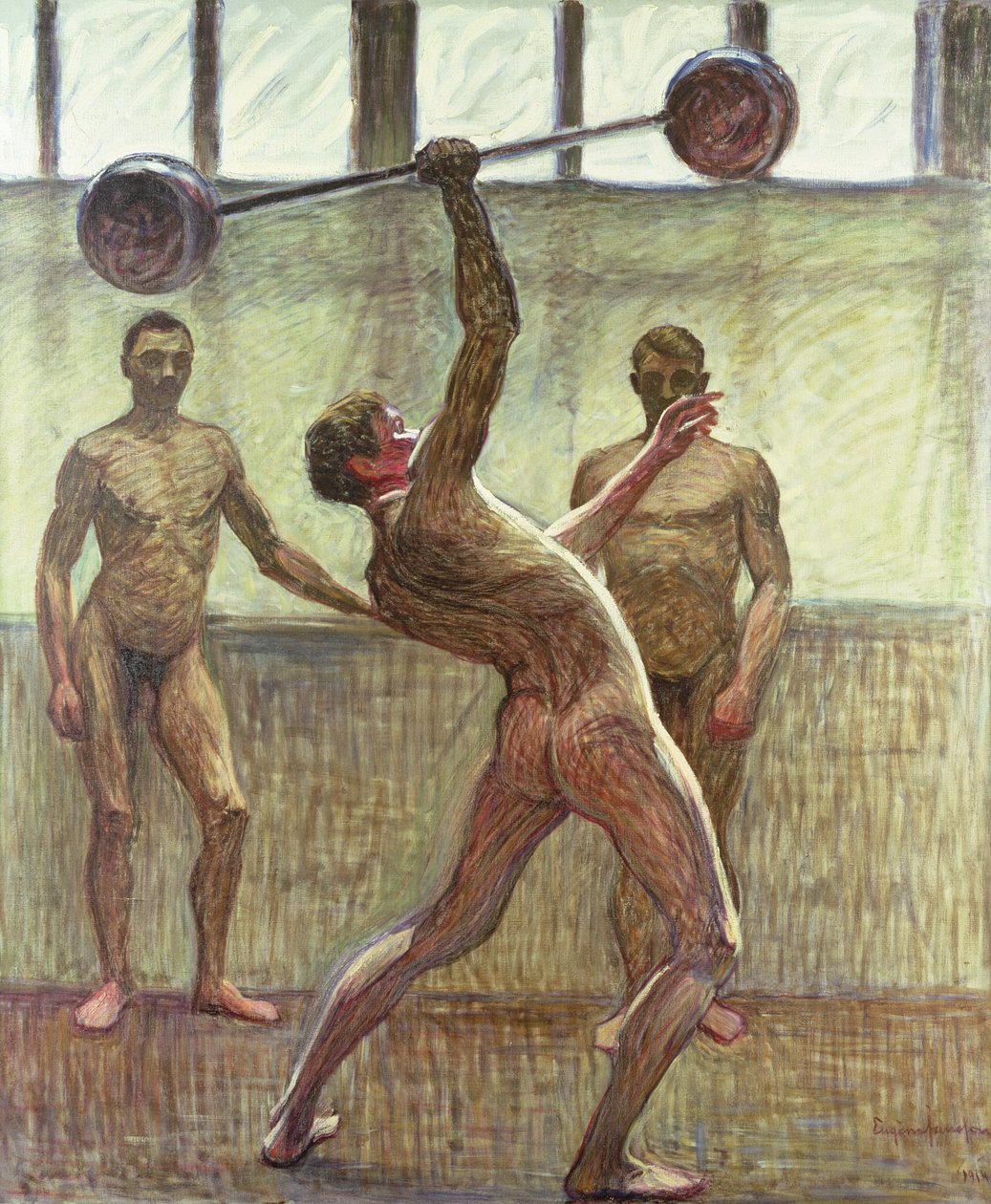 Gewichteheben mit einem Arm Nummer 2, 1914 von Eugène Jansson