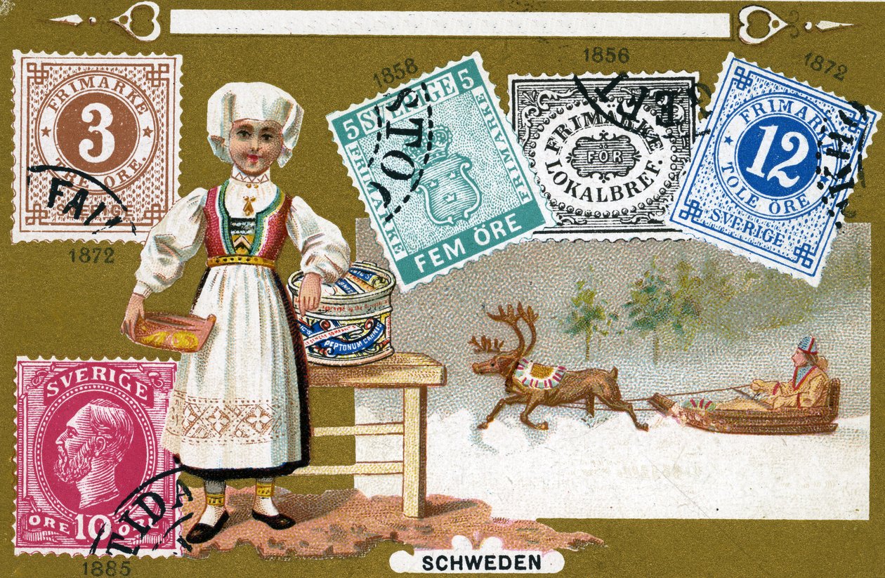 Schwedische Briefmarken, 1897 von European School