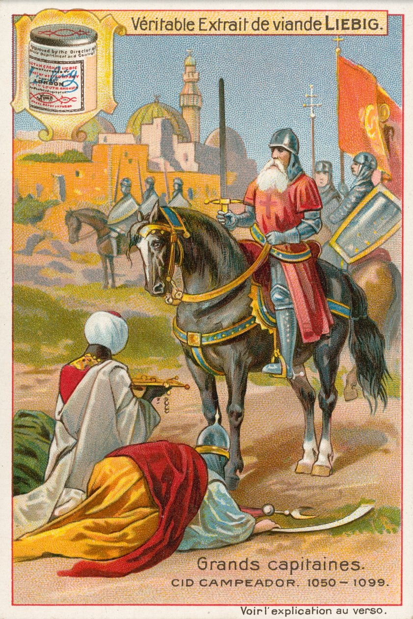 Cid Campeador, Liebig-Karte, frühes 20. Jahrhundert von European School