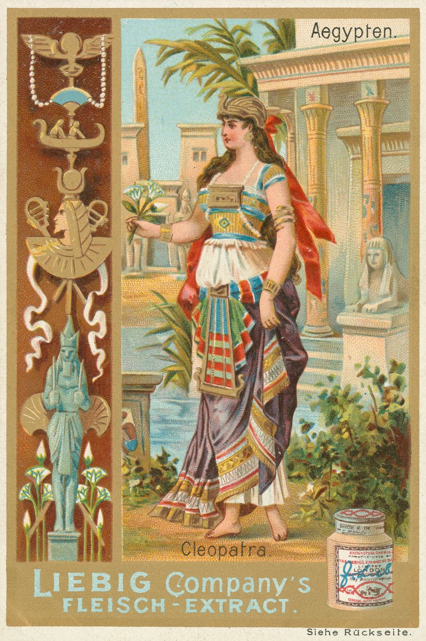 Ägypten, Kleopatra, Liebig-Karte, frühes 20. Jahrhundert von European School