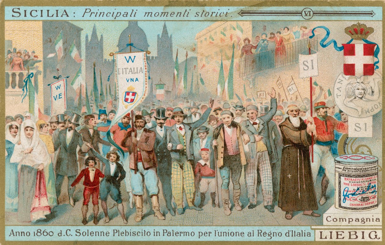 Geschichte Siziliens, Liebig-Karte, frühes 20. Jahrhundert von European School