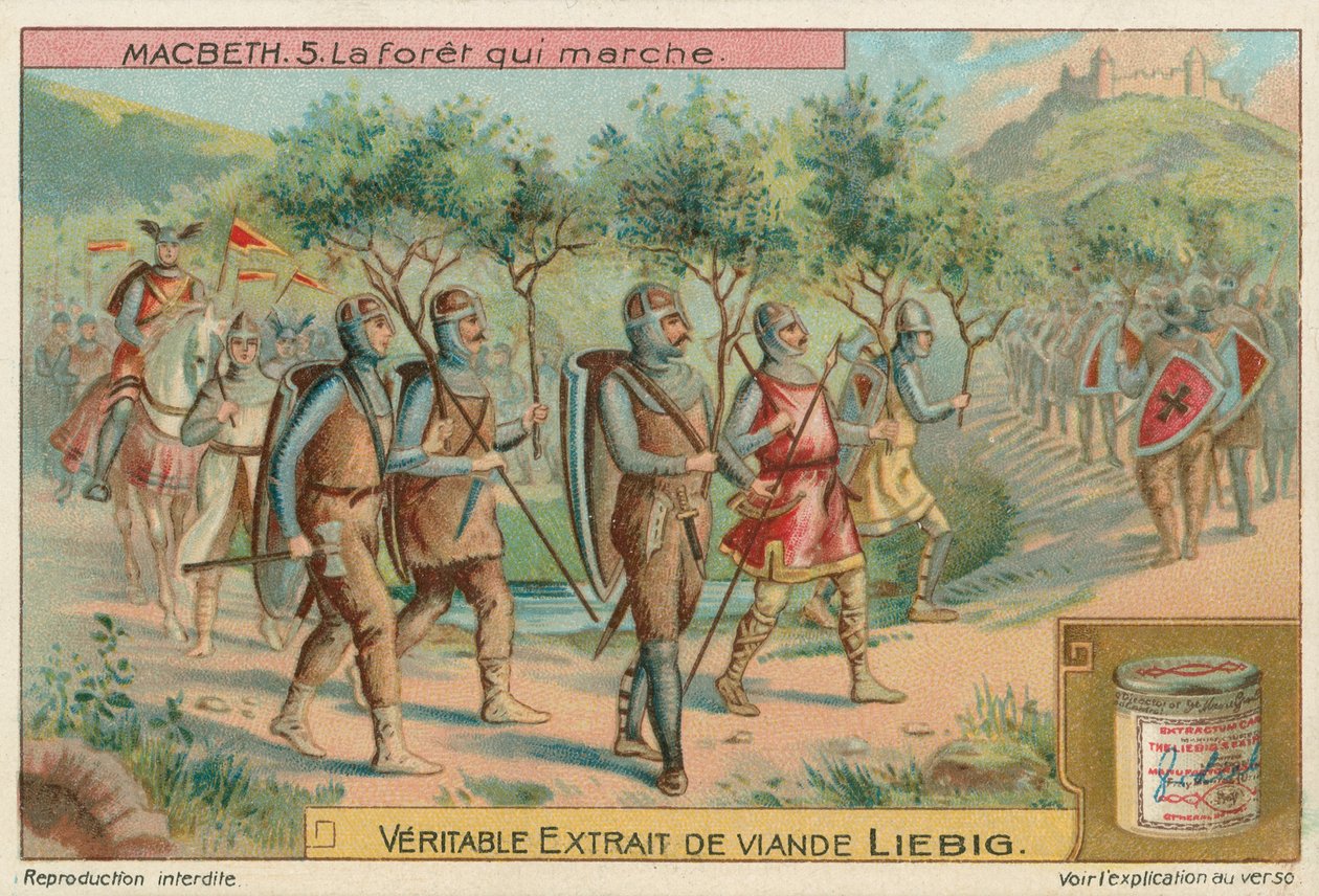 Macbeth. Der Wald, der marschierte, Liebig-Karte, frühes 20. Jahrhundert von European School