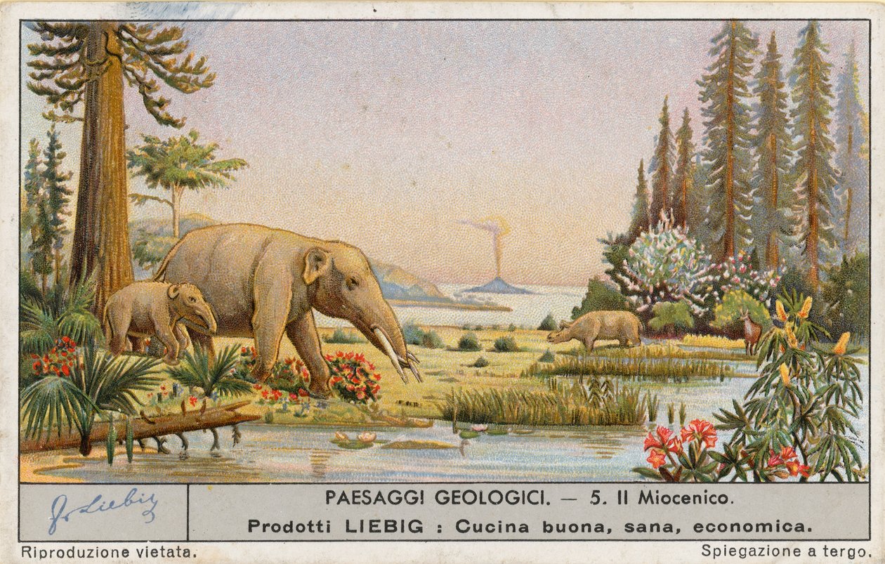 Prähistorische Welt, Liebig-Karte, frühes 20. Jahrhundert von European School