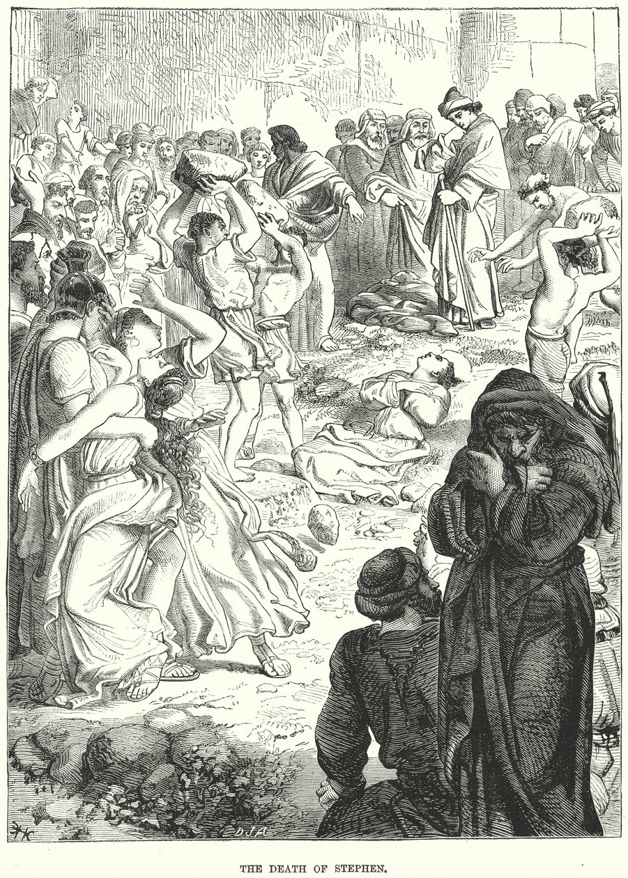 Der Tod von Stephanus (Gravur) von European School