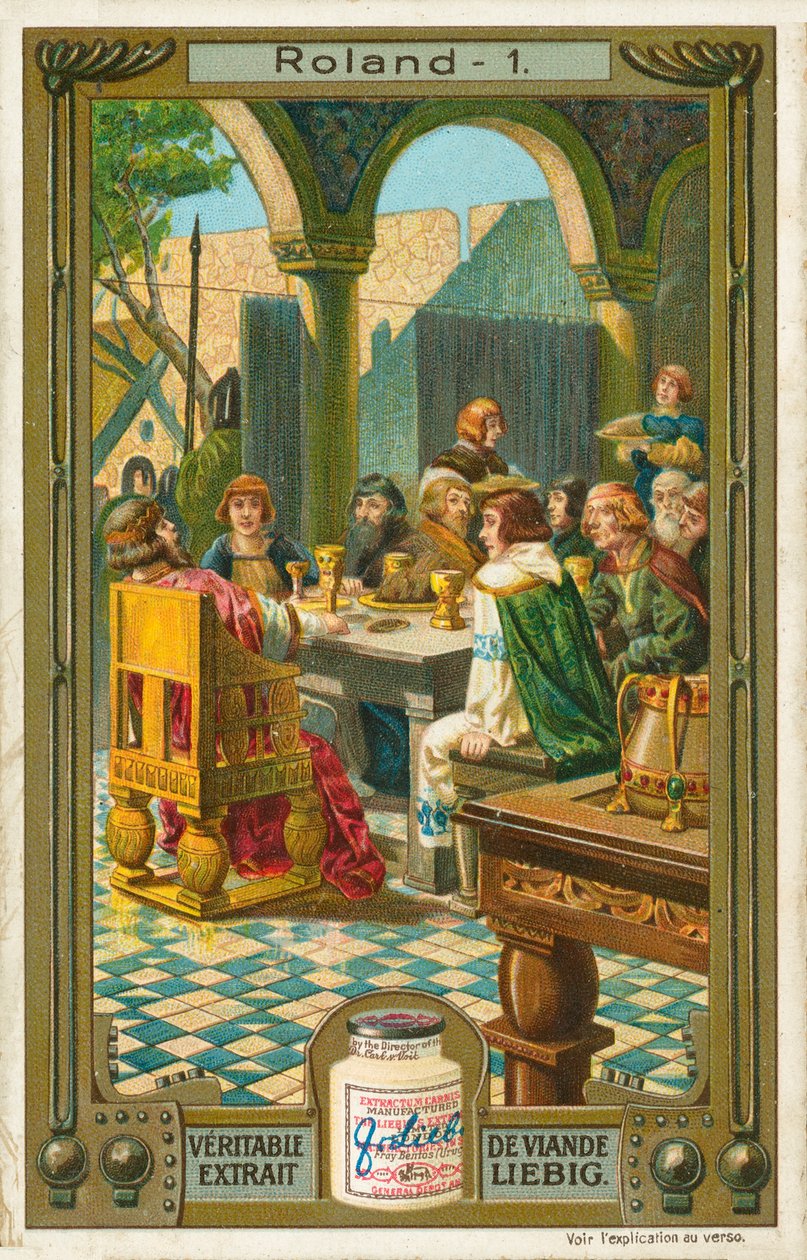 Die Geschichte von Roland, Liebig-Karte, frühes 20. Jahrhundert von European School
