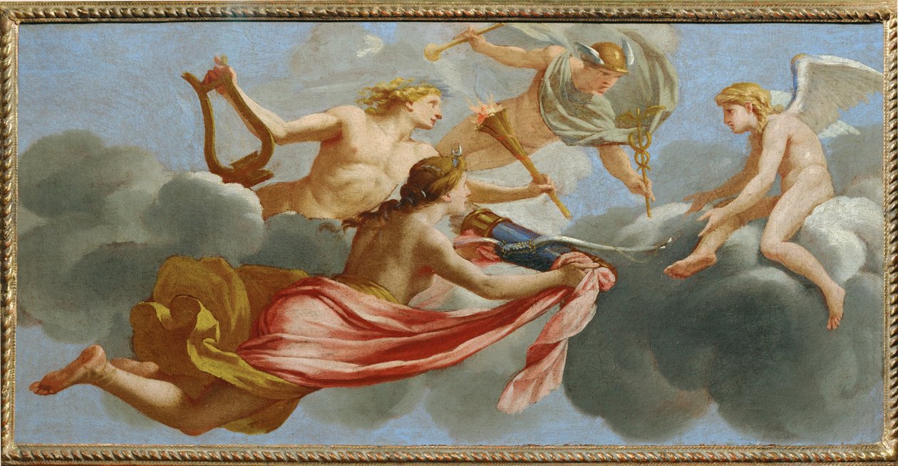 Amor von den Göttern geehrt von Eustache (studio of) Le Sueur