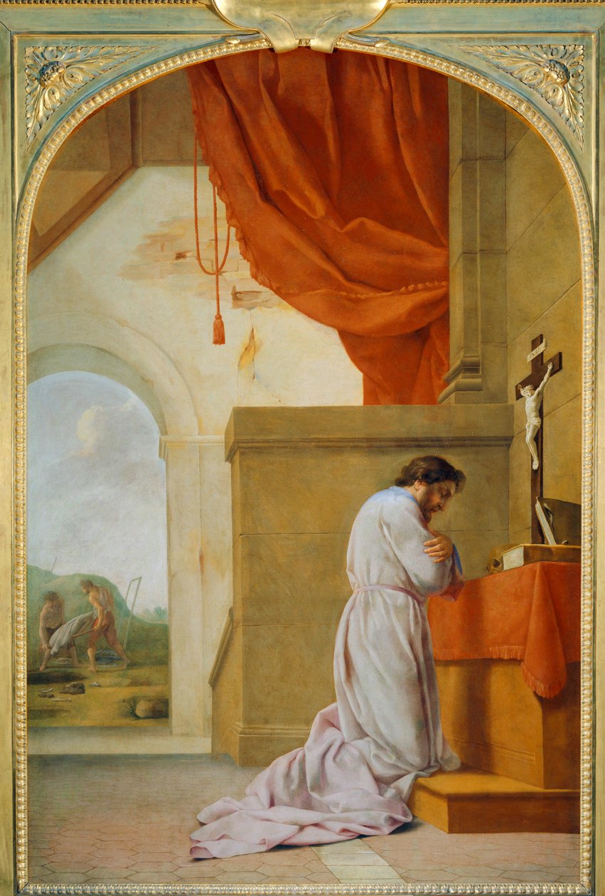 Heiliger Bruno im Gebet von Eustache (studio of) Le Sueur