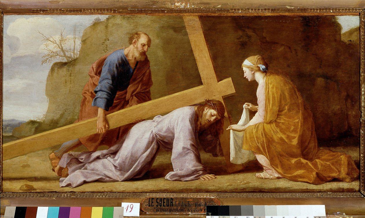 Jesus trägt sein Kreuz (Kreuztragung oder Kreuzweg), ca. 1651 von Eustache Le Sueur