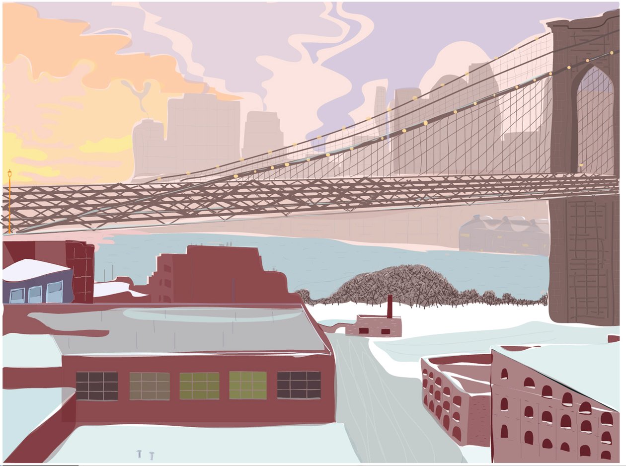 Brooklyn Bridge, Aufklarender Sturm, 2015 von Evan Sklar