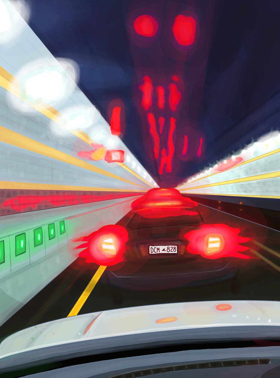 Fahrt durch den Midtown Tunnel bei Nacht von Evan Sklar