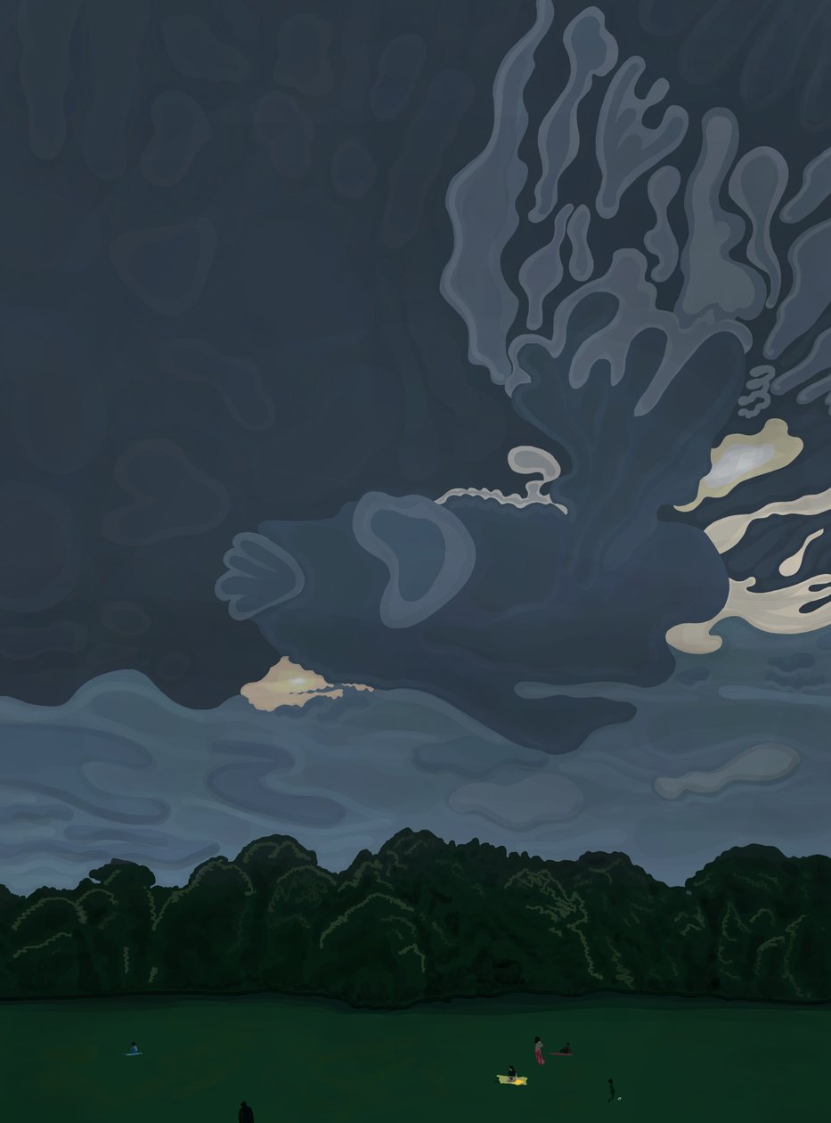 Abenddämmerung und Wolken, Prospect Park, Brooklyn von Evan Sklar